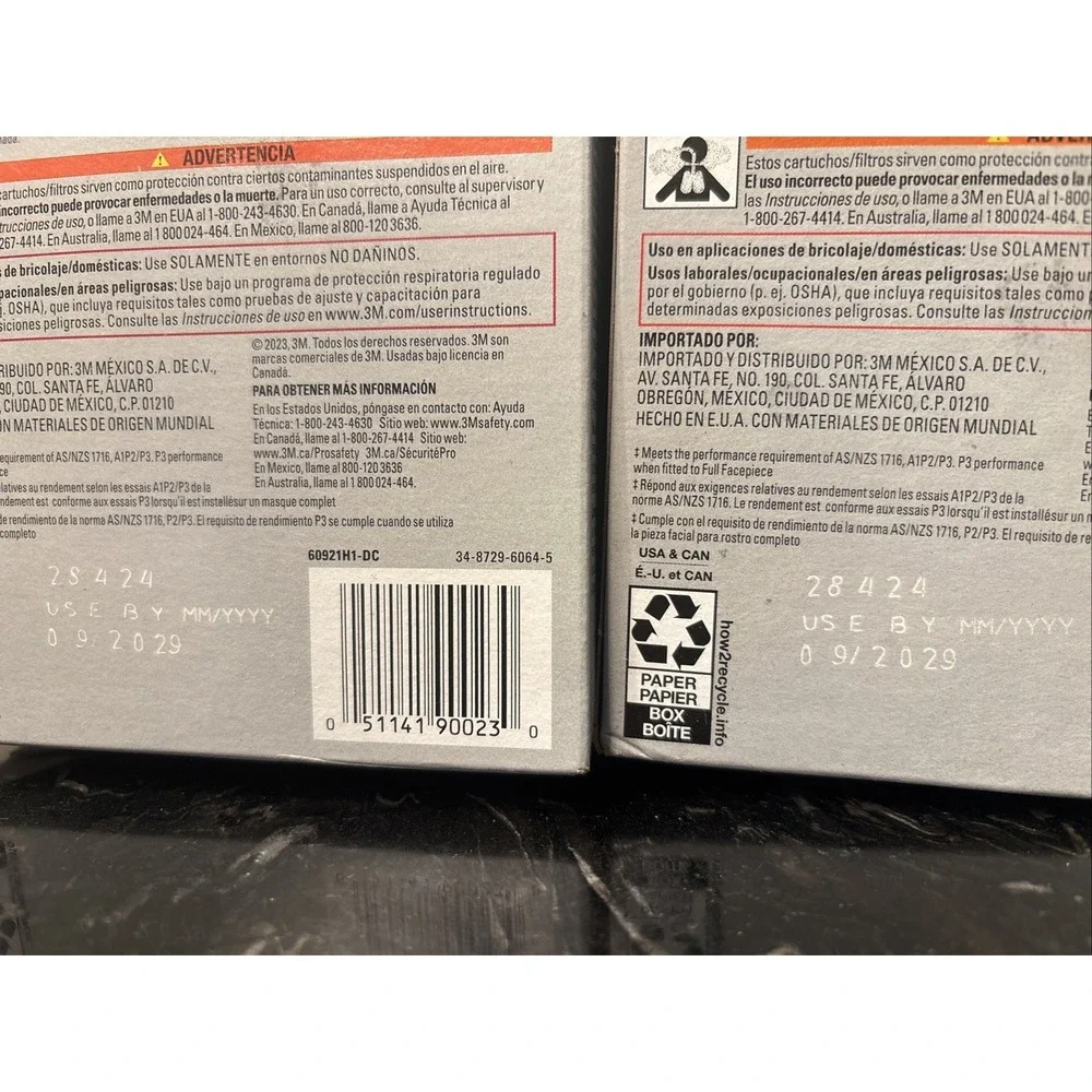 3M Replacement Cartridges, Household Multi-Purpose Respirator Exp. 2029-Lot Of 2